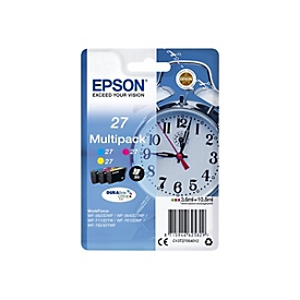 Epson Alarm clock Multipack "Réveil" 27 - Encre DURABrite Ultra C,M,J - Rendement standard - Cyan - Magenta - Jaune - Encre à pigments - 3,6 ml - 1 pièce(s) - Multi pack