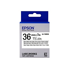 Epson LK-7WBVN - Vinyl - Schwarz auf Weiß - Rolle (3,6 cm x 7 m) 1 Kassette(n) Etikettenband - für LabelWorks LW-1000, LW-300, LW-400, LW-600, LW-700, LW-K400, LW-Z700, LW-Z710, LW-Z900