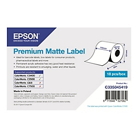 Epson Premium - Matt - Rolle (10,2 cm x 35 m) 1 Rolle(n) Etiketten-Endlospapier - für Epson TM-C3400-LT; ColorWorks CW-C4000E (BK)