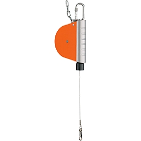 Equilibrador HAHN+KOLB Autostat tipo 7200, carga máxima de 0 a 0,5 kg, longitud de extensión del cable hasta 1600 mm, retorno, protección contra caídas, plástico especial, naranja