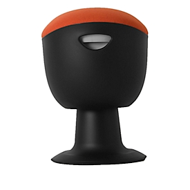 Ergo-Hocker, höhenverstellbar & kippbar, Griffmulde, Fußplatte mit Gleitern, bis 110 kg, B 380 x T 360 x H 460-560 mm, orange/schwarz