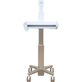 Ergotron CareFit™ 2.0 documentatietrolley, met scharnier voor beeldscherm, tot 27", 2 opslagniveaus, op wielen, wit/warmgrijs