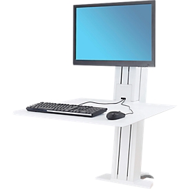 Ergotron WorkFit-SR, 1 Monitor, Sitz-Steh-Schreibtisch-Arbeitsplatz, weiß