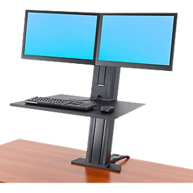 Ergotron WorkFit-SR, Dual-Monitor, Sitz-Steh-Schreibtisch-Arbeitsplatz, schwarz