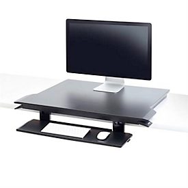 ergotron® WorkFit TX bureauverhoger, in hoogte verstelbaar monitorlegbord/werkblad &amp; in hoogte verstelbaar toetsenbordlegbord, tot 18,2 kg, zwart