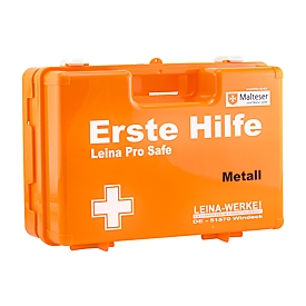Erste Hilfe-Koffer Pro Safe DE, ABS-Kunststoff, Orange, Inhalt gem. DIN 13157 Metall