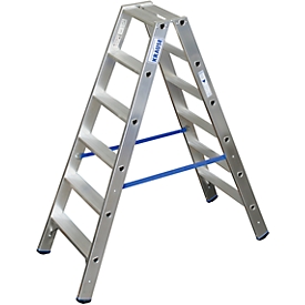 Escabeau double en alu, 2 x 6 marches