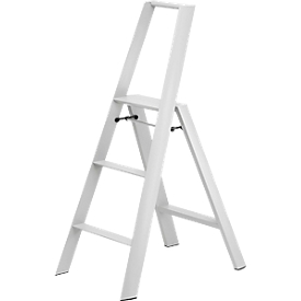 Escabeau Metaphys Lucano Crystal Grey, 2 marches, jusqu'à 100 kg, pliable, L 155 x H 620 mm, aluminium, gris