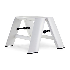 Escabeau tabouret Metaphys Lucano White, 1 marche, jusqu'à 100 kg, pliable, L 155 x H 280 mm, aluminium, blanc