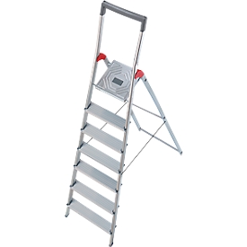 Escalera de seguridad de aluminio Hailo ProfiLine S150, 7 escalones