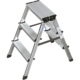 Escalera doble de aluminio, 6 peldaños