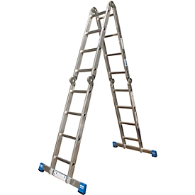 Escalera universal articulada de aluminio Stabilo, 4 x 4 peldaños