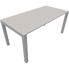 Escritorio SOLUS PLAY, 4 patas, ajustable en altura, An 1600 x P 800 x Al 720 - 820 mm, gris cerámica