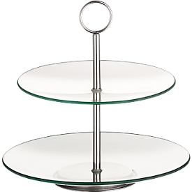 ESMEYER Cookie 2-stufige Glas-Etagere, Ø 25/21 cm, H 27 cm, transparent, im Geschenkkarton, spülmaschinengeeignet