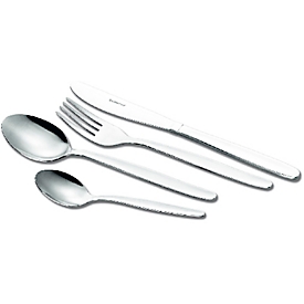 ESMEYER Set de 24 couverts pour 6 personnes, acier inoxydable 18/0 poli, couteau en acier à lame trowalisé, Stone-Wash