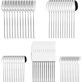 ESMEYER SOPHIE Service de couverts 60 pièces : 12 couteaux (2,8 mm), fourchettes, cuillères, cuillères à café, fourchettes à gâteau - acier inoxydable 18/10