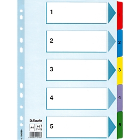 Esselte Karton-Register Mylar, Zahlen 1-5