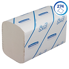 Essuie-mains en papier Scott® Performance 6689, taille S, 1 épaisseur, 15 paquets de 274 serviettes, blanc