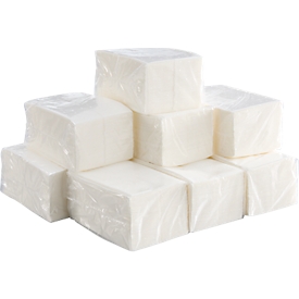 Essuie-mains hygiéniques WIPEX® 1144245, indéchirables, résistants aux solvants, 100 % cellulose, blanc, 10 paquets de 50 essuie-mains