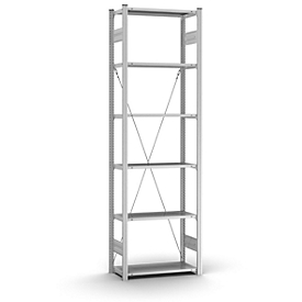 Estantería básica sin tornillos Orion Plus, ancho 750 x fondo 300 x alto 2500 mm