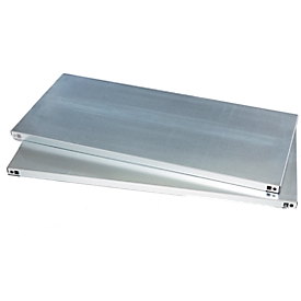 Estantes Schäfer Shop Select, para armarios de material sin separación central & con A 950 mm, hasta 50 kg, A 950 x P 500 mm, acero galvanizado, plata