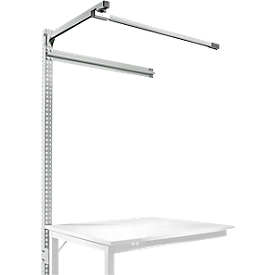 Estructura pórtica adicional con brazo saliente, Mesa de extensión SPEZIAL mesa de trabajo/banco de trabajo UNIVERSAL/PROFI, 1250 mm, gris luminoso