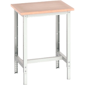 Etabli Bott verso, plateau en multiplex, avec jeu d'entretoises, L 700 x P 600 x H 780 - 930 mm, RAL 7035 gris clair