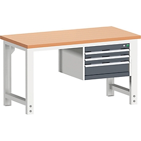 Établi cubio W-1577/11-237, gris anthracite