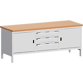 Établi modulaire 2078-2.3, gris clair