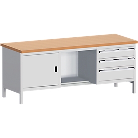 Établi modulaire 2078-2.8, gris clair