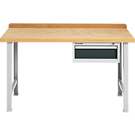 Établi modulaire, avec tiroir depuis la plaque de travail et 2 pieds de table, largeur 1500 