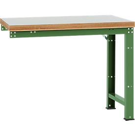 Établi modulaire Profi Standard Manuflex, plateau de table en plastique, 1250 x 700 mm, vert réséda