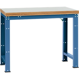Établi Profi Standard Manuflex, Plateau de table en plastique l. 1250 x P 700, bleu brillant