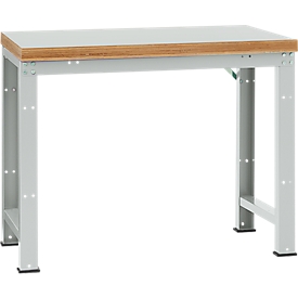 Établi Profi Standard Manuflex, Plateau de table en plastique l. 1250 x P 700, gris clair
