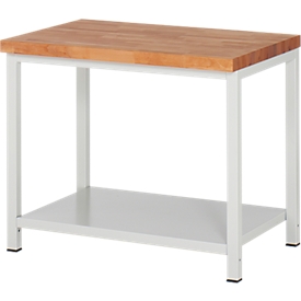 Établi série 8000, fixe, tablette en tôle d'acier, l. 1000 x P 700 x H 840 – 1040 mm