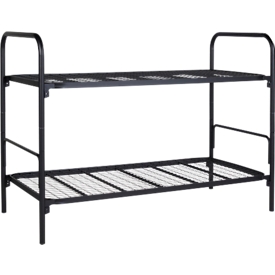 Etagenbett, 2 Liegeflächen, jeweils bis 100 kg, L 2000 x B 900 mm, Stahlrohr, tiefschwarz RAL 9005
