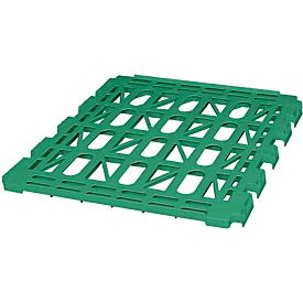 Etageplateaus, kunststof, voor 4-zijdige rolcontainer, groen (RAL 6024)