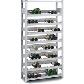 Étagère à bouteilles de vin, module de base, Système d'emboîtement, 7 récipients, 1750 x 1000 x 300 mm