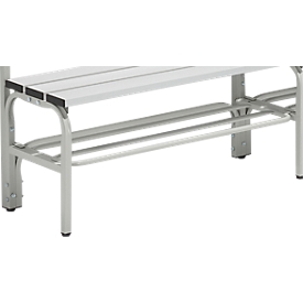 Étagère à chaussures pour bancs de vestiaire, acier, 1015 mm de long, gris clair