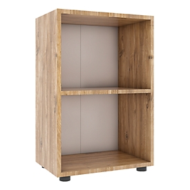 Étagère à dossiers Ulas, 2 hauteurs de classeurs, 1 tablette, pour env. 12 classeurs, L 490 x P 320 x H 740 mm, bois, chêne miel