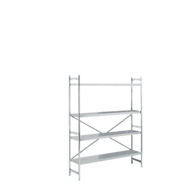 Etagère de base, acier inoxydable, étagères fermées, L 1500 x P 400 mm