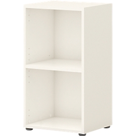 Etagère de bureau TEMPIO, en bois, 2 compartiments, 2 OH, L 400 x P 340 x H 720 mm, blanc