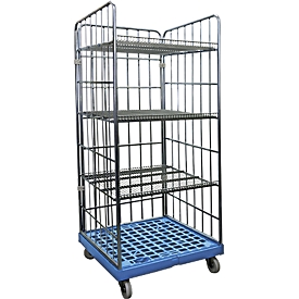 Étagère mobile, H 1800 x l. 815 x P 724 mm, bleu RAL 5012