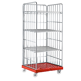 Étagère mobile, H 1800 x l. 815 x P 724 mm, rouge