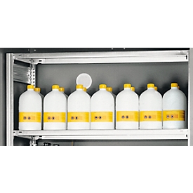 Etagères pour armoire pour matières dangereuses type 90 XL Classic Asecos, capacité de charge 200 kg, tôle d'acier