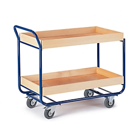 Etagewagen met 2 etages, met hoge rand, L 1000 x B 575 mm, draagvermogen 150 kg