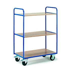 Etagewagen met 3 legborden, 800 x 500 mm