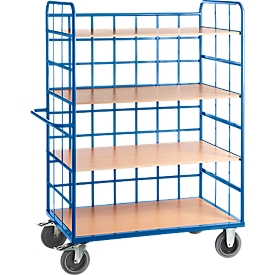 Etagewagen met rooster, 4 etages, L 1000 x B 640 mm