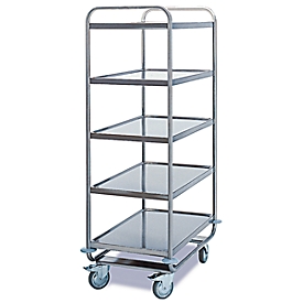 Etagewagen voor laboratorium en productie, 5 etages, 1000 x 600 mm