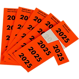Etiketten "2025", zelfklevend, B 60 x H 28 mm, rood, 100 st.